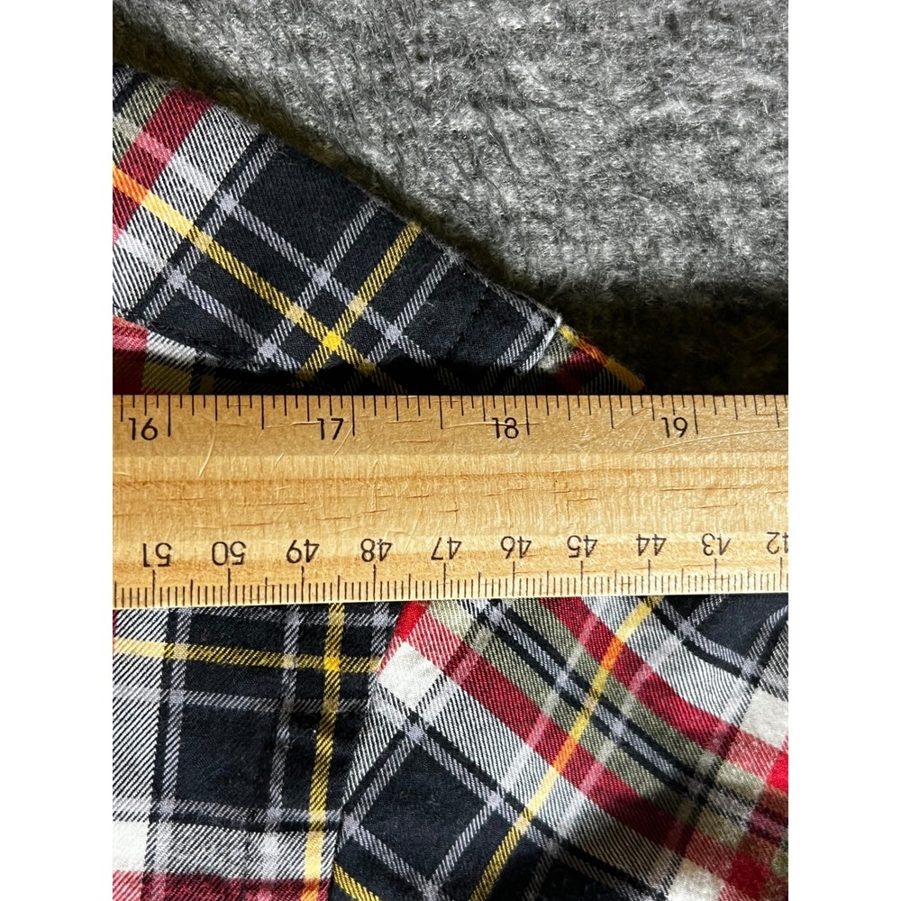 Orvis Mens Plaid Button Down Shirt Red Black White Yellow 100% Cotton Size M - Picture 5 of 8
